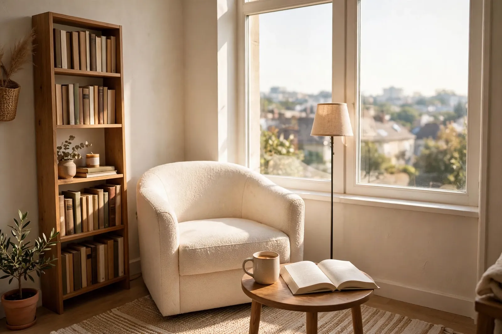 Cozy Reading Nook Ideas for Small Spaces: 8 Corners That Fit Anywhere 2 Cozy reading nook in a small space with a comfortable chair by a window